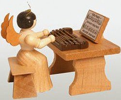 Drechslerei Kuhnert Konzertengel an Zither, natur, klein Drechslerei Kuhnert Konzertengel an Zither, natur, klein