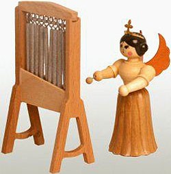 Drechslerei Kuhnert Konzertengel am Glockenspiel, natur, klein Drechslerei Kuhnert Konzertengel am Glockenspiel, natur, klein