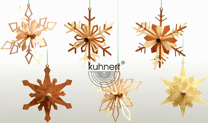 Drechslerei Kuhnert Baumschmuck Schneeflocken 3D, 6er-Set Drechslerei Kuhnert Baumschmuck Schneeflocken 3D, 6er-Set