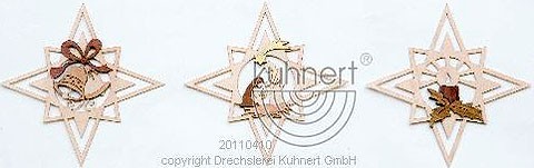Drechslerei Kuhnert Baumschmuck Sterne, flach Drechslerei Kuhnert Baumschmuck Sterne, flach