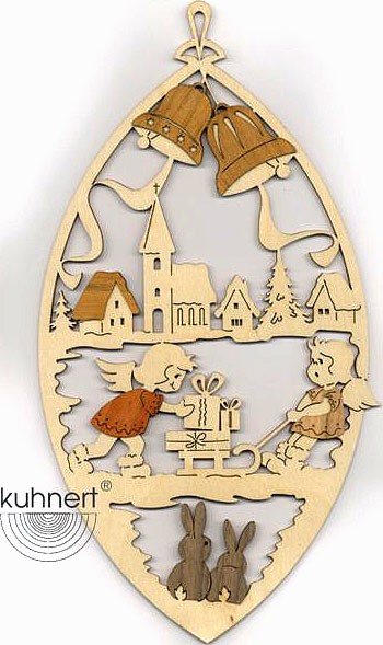Drechslerei Kuhnert Fensterbild Engel mit Geschenken Drechslerei Kuhnert Fensterbild Engel mit Geschenken