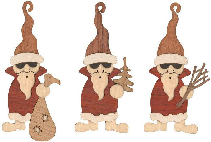 Drechslerei Kuhnert Baumschmuck Nikolaus, 6-er Set