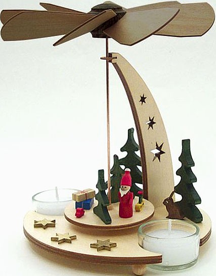 Drechslerei Kuhnert Teelichtpyramide Weihnachtsmann, natur Drechslerei Kuhnert Teelichtpyramide Weihnachtsmann, natur