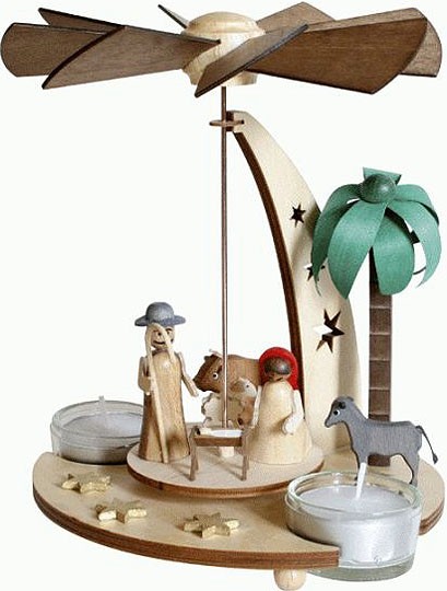 Drechslerei Kuhnert Teelichtpyramide Weihnachtskrippe, natur Drechslerei Kuhnert Teelichtpyramide Weihnachtskrippe, natur