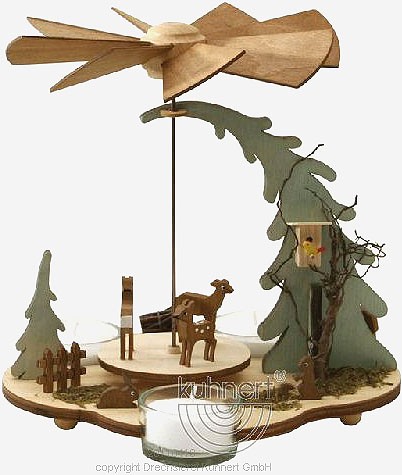 Drechslerei Kuhnert Teelichtpyramide Waldtiere, natur Drechslerei Kuhnert Teelichtpyramide Waldtiere, natur