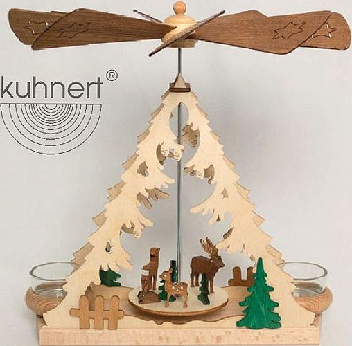 Drechslerei Kuhnert Teelichtpyramide mit Waldtieren Drechslerei Kuhnert Teelichtpyramide mit Waldtieren