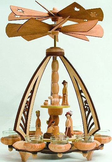Drechslerei Kuhnert Doppelpyramide Bogen mit Weihnachtskrippe Drechslerei Kuhnert Doppelpyramide Bogen mit Weihnachtskrippe