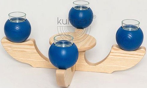 Drechslerei Kuhnert Tischleuchter, 4-armig, blau Drechslerei Kuhnert Tischleuchter, 4-armig, blau