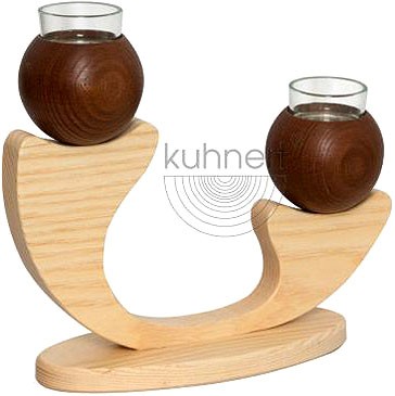 Drechslerei Kuhnert Tischleuchter, 2 Kugeln, braun Drechslerei Kuhnert Tischleuchter, 2 Kugeln, braun