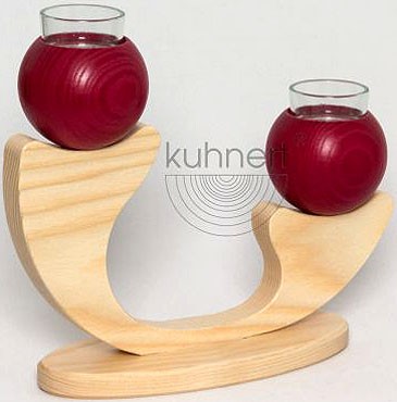 Drechslerei Kuhnert Tischleuchter, 2 Kugeln, rot Drechslerei Kuhnert Tischleuchter, 2 Kugeln, rot