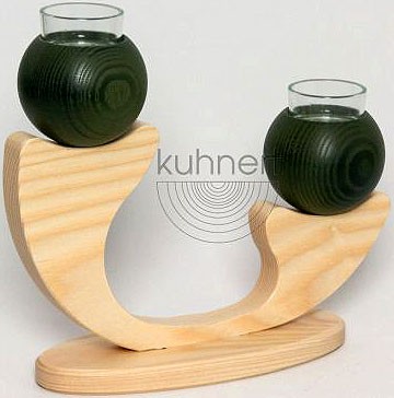 Drechslerei Kuhnert Tischleuchter, 2 Kugeln, grün Drechslerei Kuhnert Tischleuchter, 2 Kugeln, grün