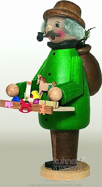 Drechslerei Kuhnert Räuchermann Spielzeughändler, farbig Drechslerei Kuhnert Räuchermann Spielzeughändler, farbig