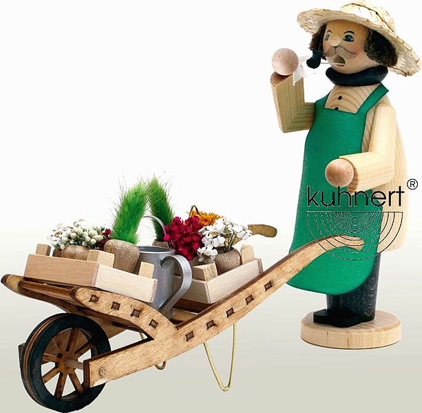 Drechslerei Kuhnert Räuchermann Gärtner, farbig Drechslerei Kuhnert Räuchermann Gärtner, farbig