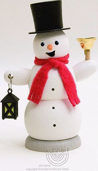 Drechslerei Kuhnert Räuchermann Schneemann mit Laterne und Glocke Drechslerei Kuhnert Räuchermann Schneemann mit Laterne und Glocke