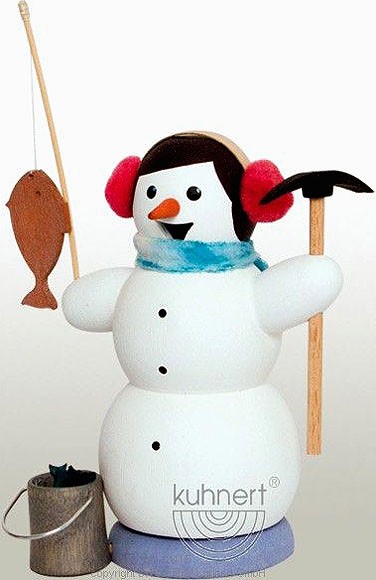 Drechslerei Kuhnert Räuchermann Schneemann als Eisangler Drechslerei Kuhnert Räuchermann Schneemann als Eisangler