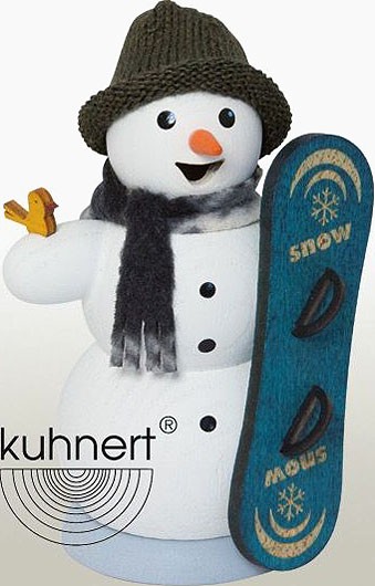 Drechslerei Kuhnert Räuchermann Schneemann mit Snowboard Drechslerei Kuhnert Räuchermann Schneemann mit Snowboard