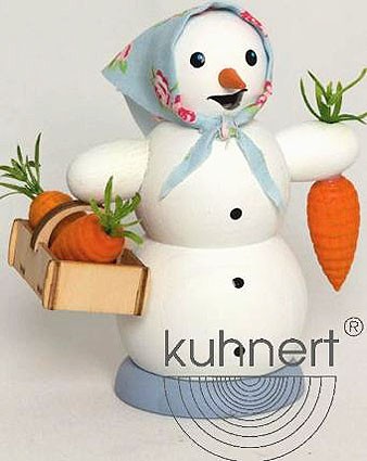 Drechslerei Kuhnert Räuchermann Schneefrau mit Möhrenkorb Drechslerei Kuhnert Räuchermann Schneefrau mit Möhrenkorb
