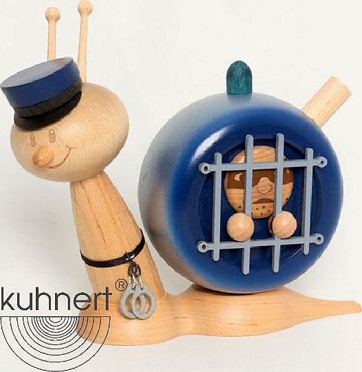 Drechslerei Kuhnert Räucherfigur Polizeischnecke Drechslerei Kuhnert Räucherfigur Polizeischnecke