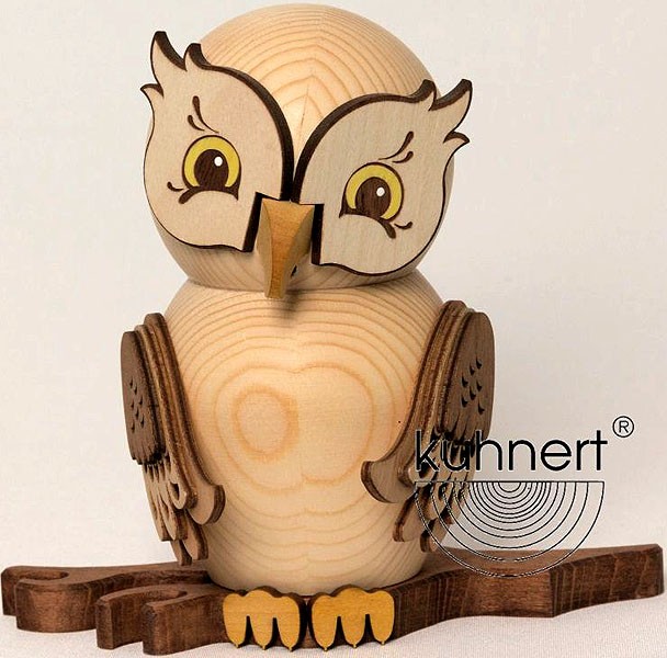 Drechslerei Kuhnert Räucherfigur Eule natur Drechslerei Kuhnert Räucherfigur Eule natur
