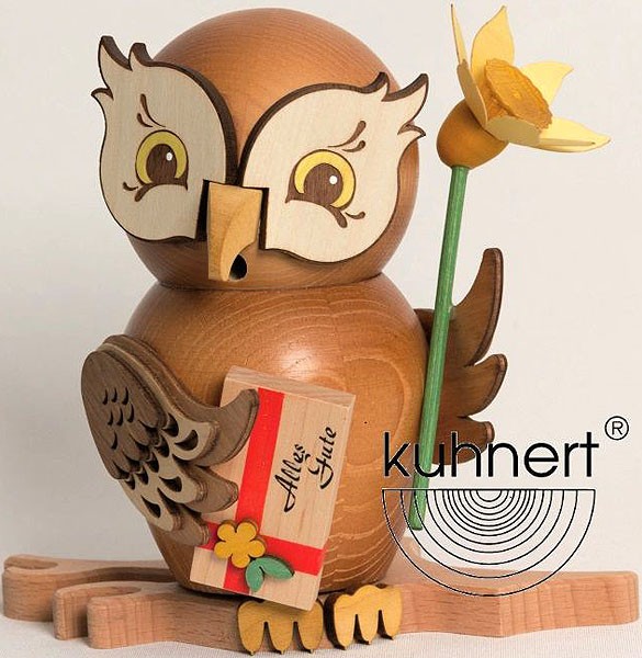 Drechslerei Kuhnert Räucherfigur Eule Gratulant Drechslerei Kuhnert Räucherfigur Eule Gratulant