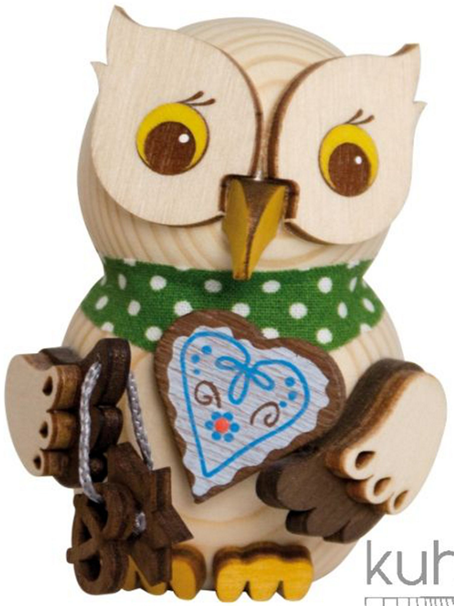 Drechslerei Kuhnert Mini-Eule mit Lebkuchenherz Drechslerei Kuhnert Mini-Eule mit Lebkuchenherz
