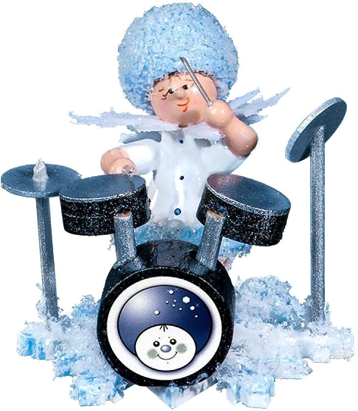 Drechslerei Kuhnert Schneeflöckchen mit Schlagzeug Drechslerei Kuhnert Schneeflöckchen mit Schlagzeug