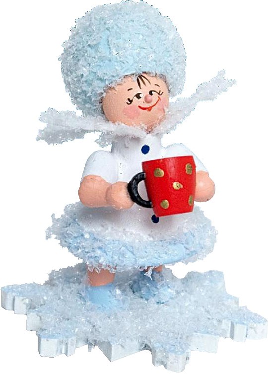 Drechslerei Kuhnert Schneeflöckchen mit Glühweintasse Drechslerei Kuhnert Schneeflöckchen mit Glühweintasse