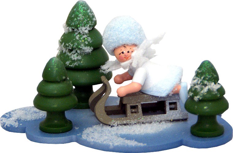Drechslerei Kuhnert Schneeflöckchen mit Schlitten Drechslerei Kuhnert Schneeflöckchen mit Schlitten