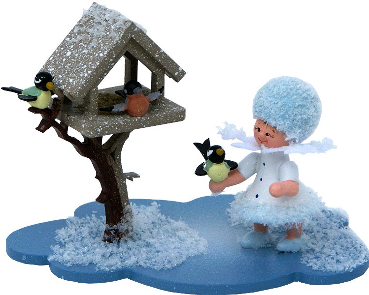 Drechslerei Kuhnert Schneeflöckchen mit Futterhaus Drechslerei Kuhnert Schneeflöckchen mit Futterhaus