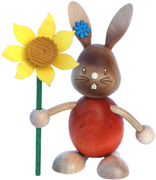 Drechslerei Kuhnert Stupsi Hase mit Blume Drechslerei Kuhnert Stupsi Hase mit Blume