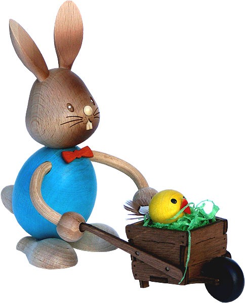 Drechslerei Kuhnert Stupsi Hase mit Schubkarre Drechslerei Kuhnert Stupsi Hase mit Schubkarre
