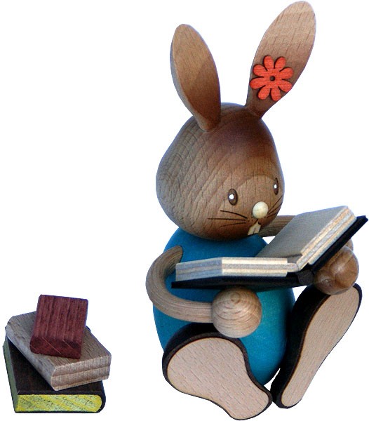 Drechslerei Kuhnert Stupsi Hase mit Büchern Drechslerei Kuhnert Stupsi Hase mit Büchern