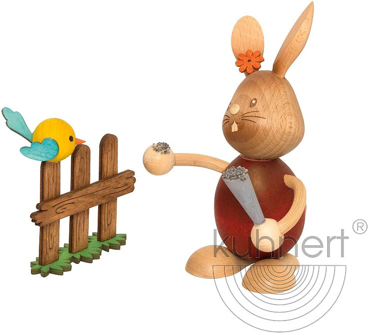 Drechslerei Kuhnert Stupsi Hase mit Vogel Drechslerei Kuhnert Stupsi Hase mit Vogel