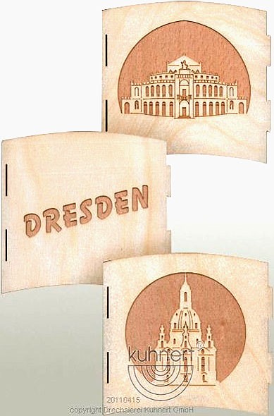 Drechslerei Kuhnert Motivleuchte 3seitig - Frauenkirche Dresden