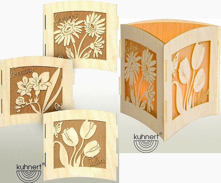 Drechslerei Kuhnert Motivleuchte 3seitig - Frühlingsblumen Drechslerei Kuhnert Motivleuchte 3seitig - Frühlingsblumen