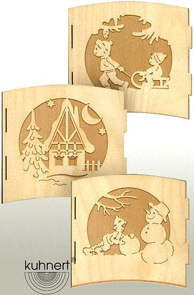 Drechslerei Kuhnert Motivleuchte 3seitig - Winterkinder Drechslerei Kuhnert Motivleuchte 3seitig - Winterkinder