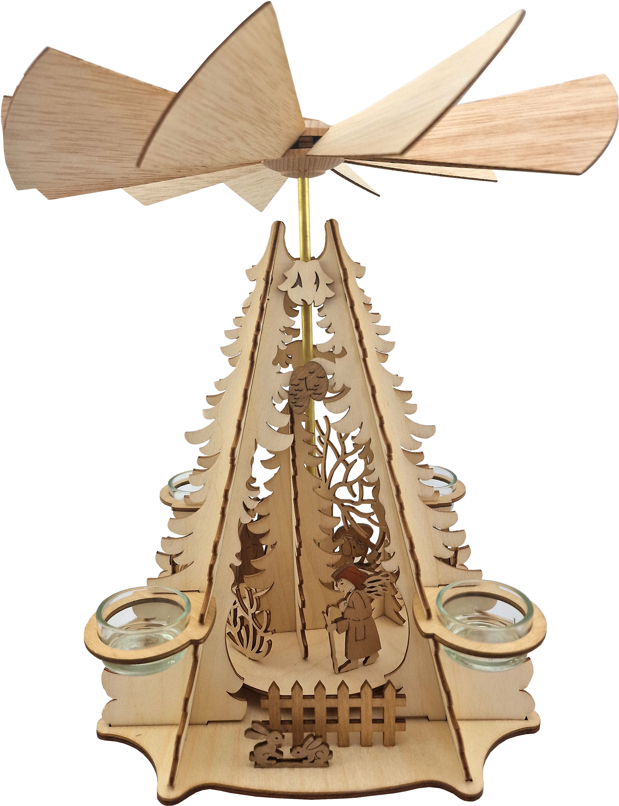 Drechslerei Kuhnert Teelichtpyramide Waldmotiv Drechslerei Kuhnert Teelichtpyramide Waldmotiv