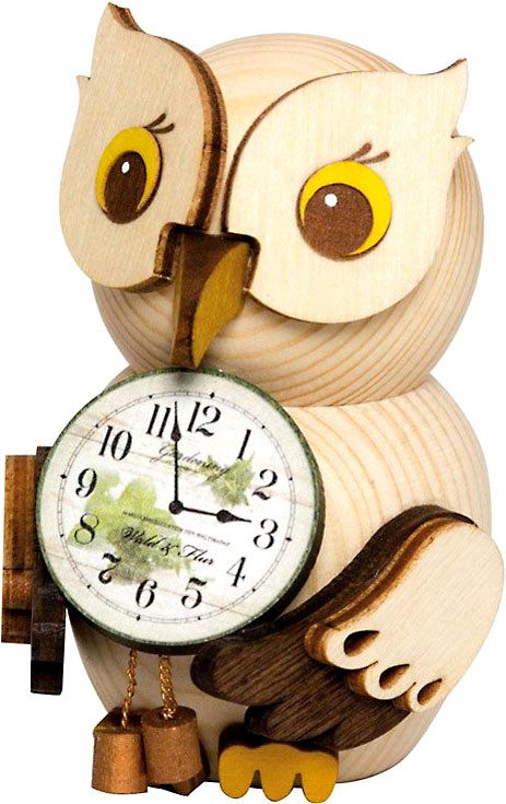 Drechslerei Kuhnert Mini-Eule mit Uhr Drechslerei Kuhnert Mini-Eule mit Uhr