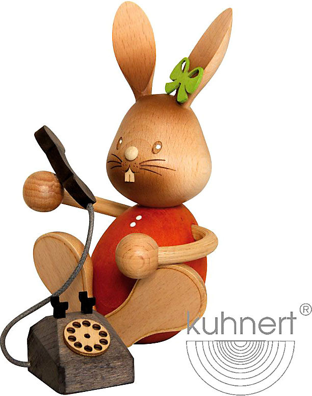 Drechslerei Kuhnert Stupsi Hase mit Telefon Drechslerei Kuhnert Stupsi Hase mit Telefon
