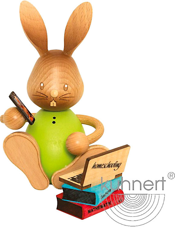 Drechslerei Kuhnert Stupsi Hase - Homeschooling mit Laptop - Sonderedition 2021 Drechslerei Kuhnert Stupsi Hase - Homeschooling mit Laptop - Sonderedition 2021