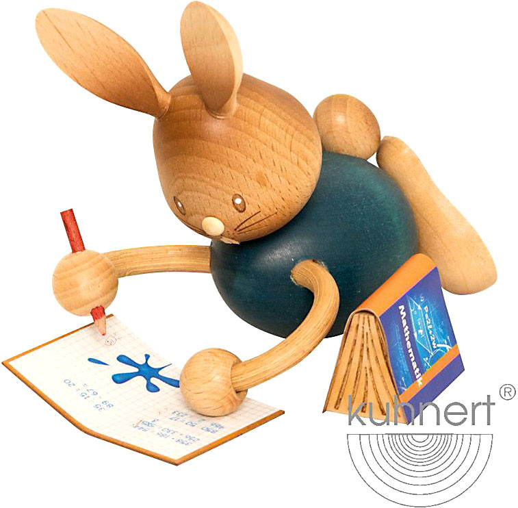 Drechslerei Kuhnert Stupsi Hase - Homeschooling liegend mit Heft - Sonderedition 2021 Drechslerei Kuhnert Stupsi Hase - Homeschooling liegend mit Heft - Sonderedition 2021