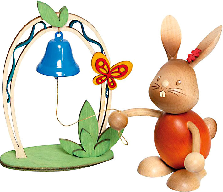 Drechslerei Kuhnert Stupsi Hase mit Glocke Drechslerei Kuhnert Stupsi Hase mit Glocke