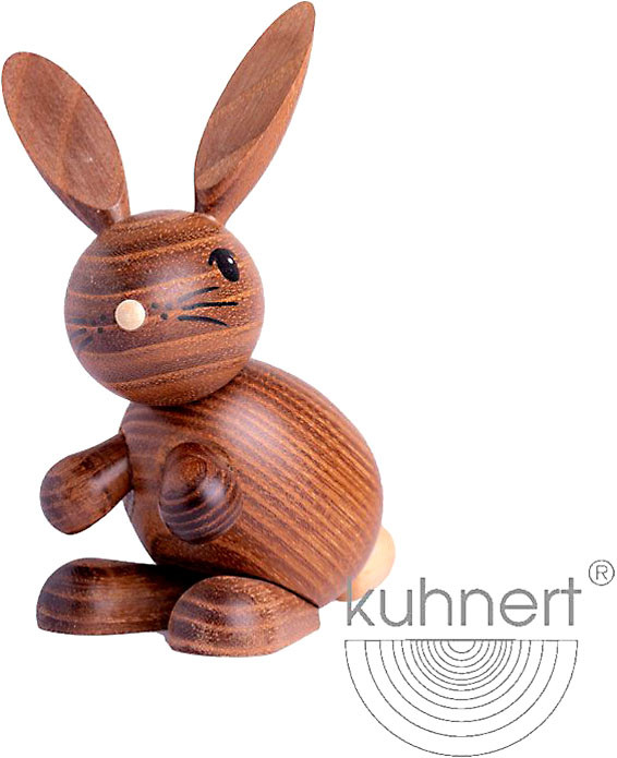 Drechslerei Kuhnert Holzfigur Hoppel - Henry, dunkel