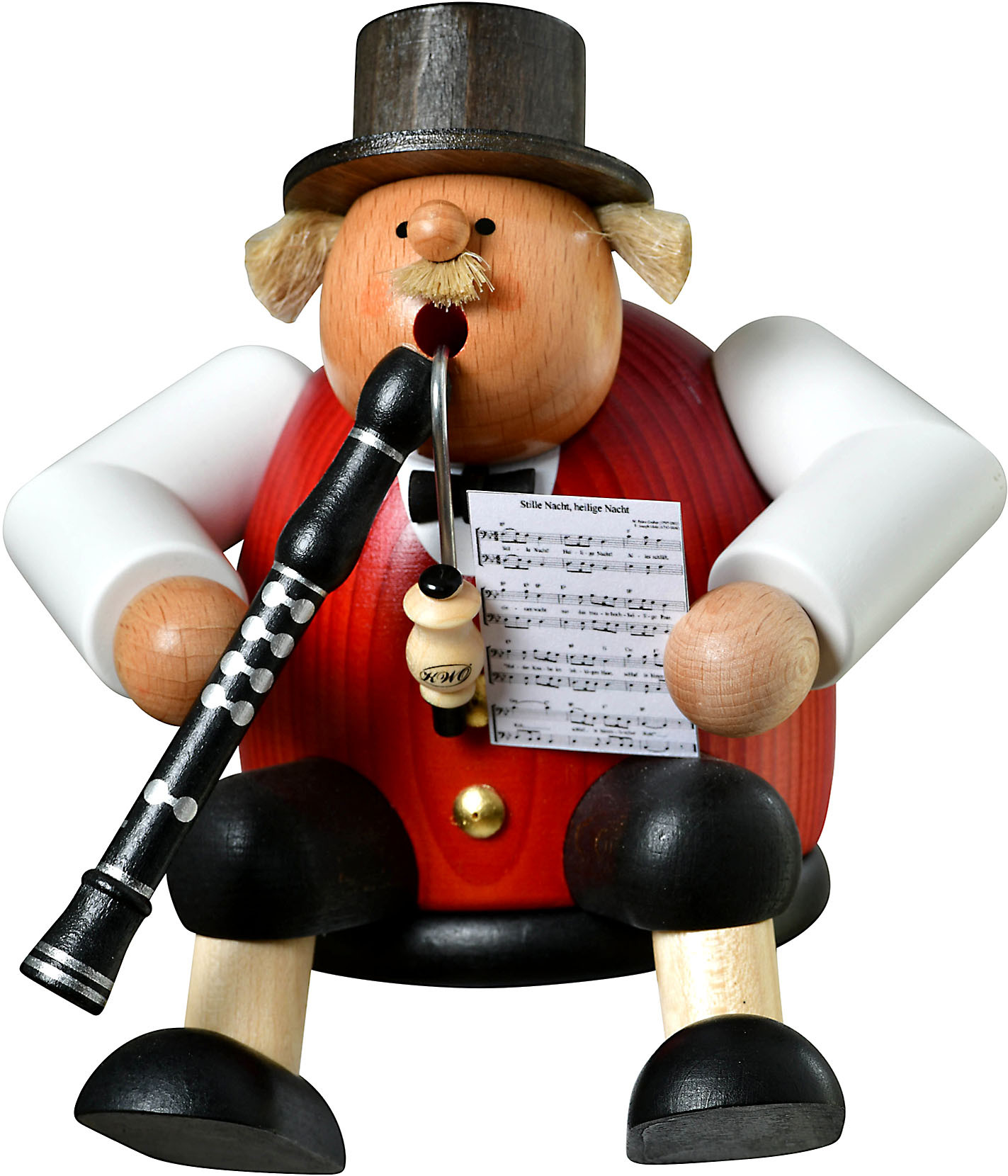 KWO Räuchermann Kantenhocker Musiker mit Klarinette - Die Dicken KWO Räuchermann Kantenhocker Musiker mit Klarinette - Die Dicken