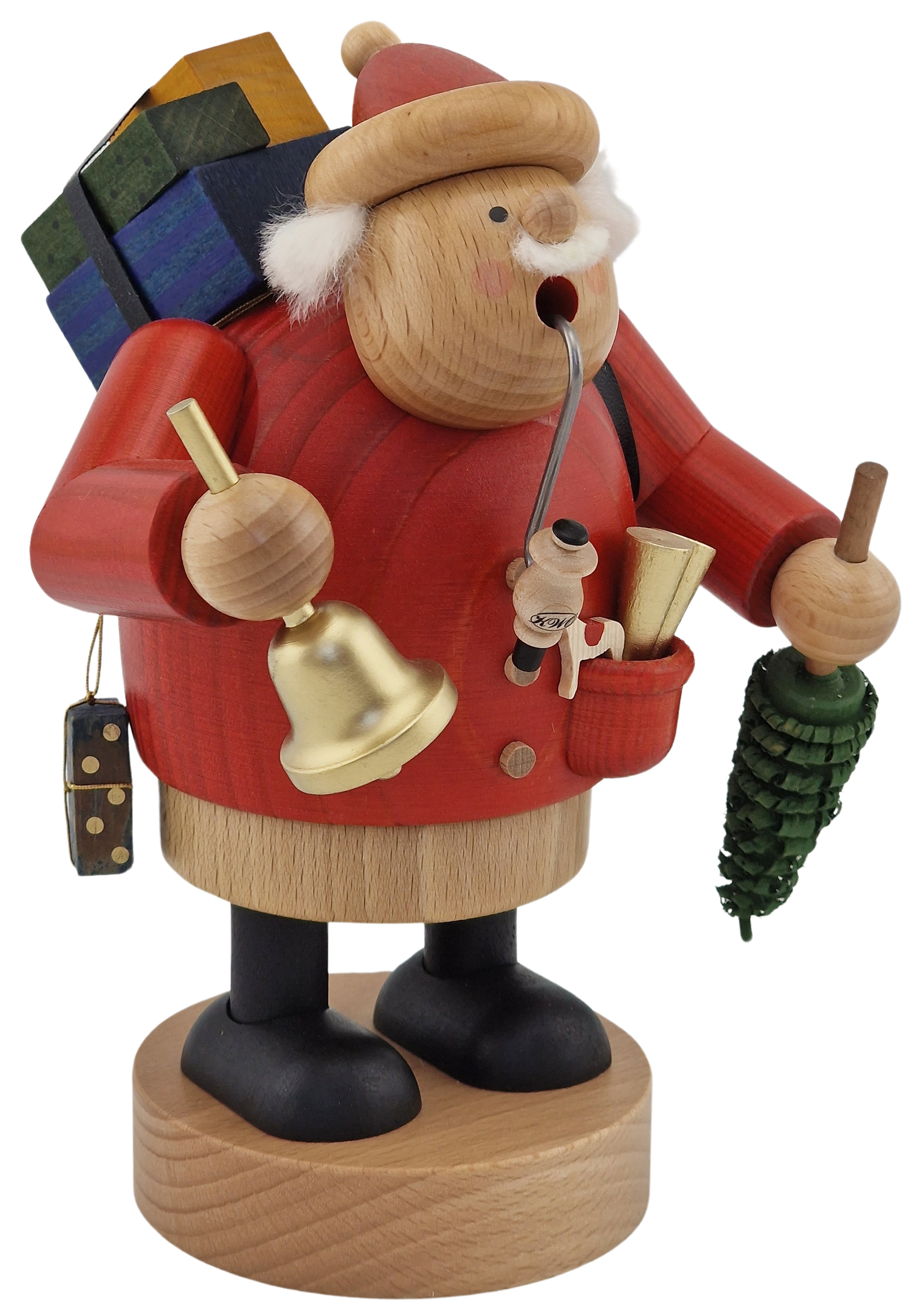 KWO Räuchermännchen Weihnachtsmann mit Geschenken auf dem Rücken KWO Räuchermännchen Weihnachtsmann mit Geschenken auf dem Rücken