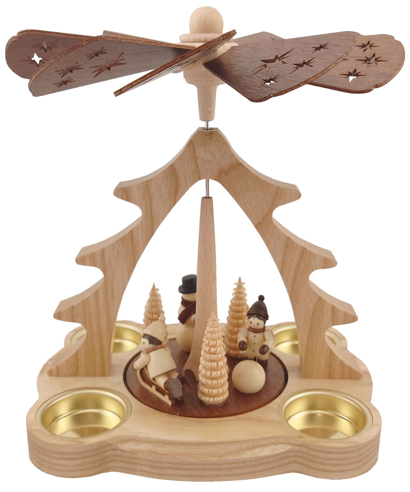 Pyramide Winterkinder mit Teelichter Pyramide Winterkinder mit Teelichter