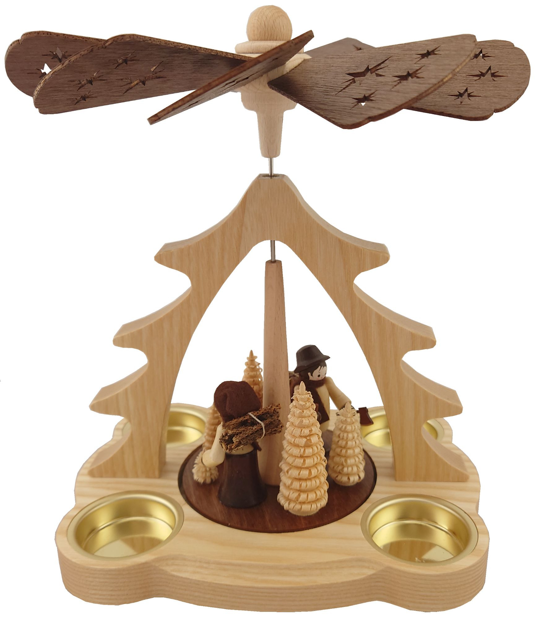 Pyramide Waldleute mit Teelichter Pyramide Waldleute mit Teelichter