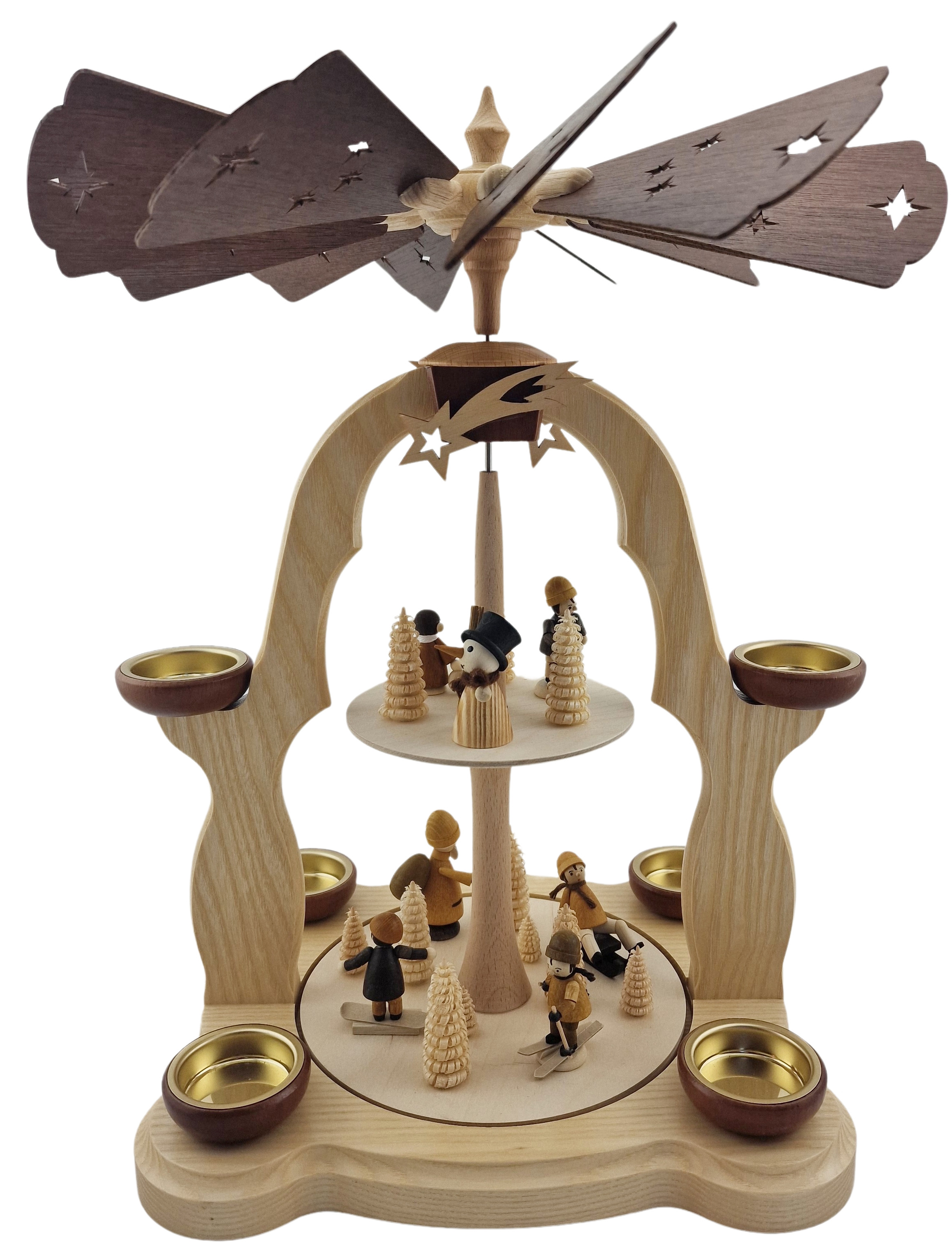 HoDreWa Legler doppelstöckige Teelichtpyramide, Winterkinder HoDreWa Legler doppelstöckige Teelichtpyramide, Winterkinder