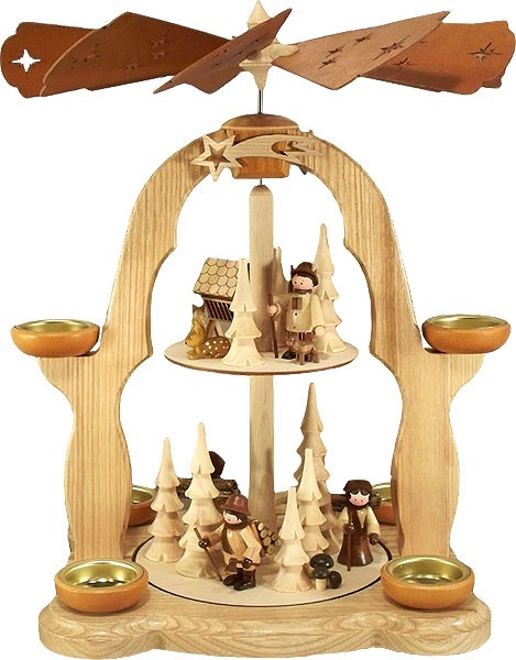 HoDreWa Legler doppelstöckige Teelichtpyramide, Waldleute HoDreWa Legler doppelstöckige Teelichtpyramide, Waldleute
