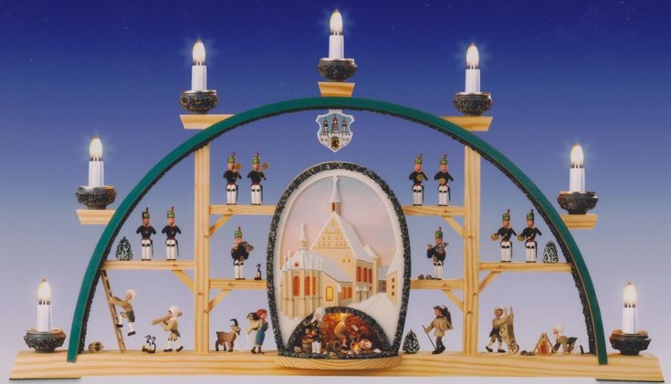 Manufaktur Klaus Kolbe Schwibbogen Freiberger Dom, braunes Bild Manufaktur Klaus Kolbe Schwibbogen Freiberger Dom, braunes Bild
